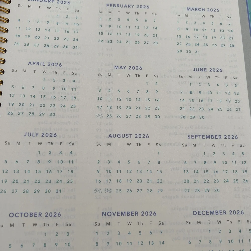 Pen Gear & Mint Green Colorful Bow Design Weekly Planner 2 pieces